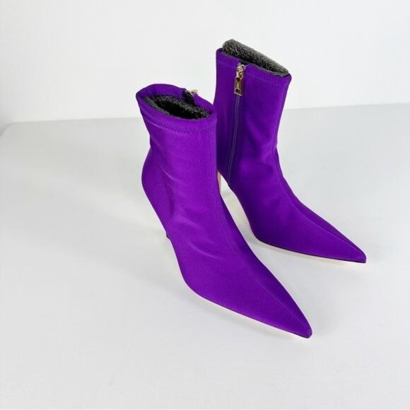 NEW Good American High Kickstand Neoprene Bootie Purple Size 10 - Picture 7 of 15